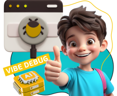 Тестирование & Vibe Debug. Охотники за багами - КИБЕРшкола программирования для детей, компьютерные курсы для школьников, начинающих и подростков - KIBERone г. Шуя