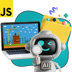 Язык программирования JavaScript + AI. Проектное обучение + геймификация + AI-помощники - КИБЕРшкола программирования для детей, компьютерные курсы для школьников, начинающих и подростков - KIBERone г. Шуя